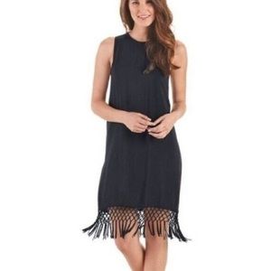 Mud Pie Womens Size‎ Small Viva Crochet Tassel Fringe Trim Beach Dress Black